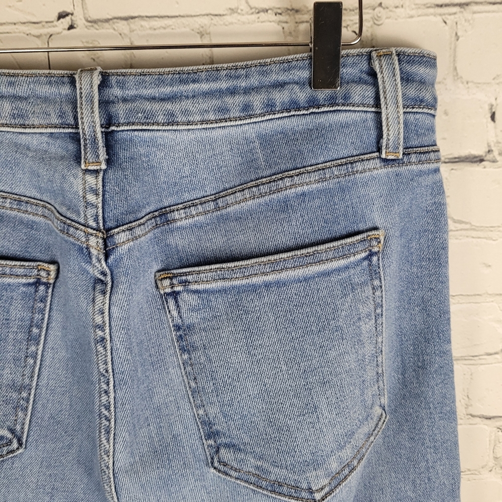 JUST BLACK | Anthro The Slim Wide Leg high rise crop frayed hem jeans BP239J